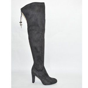 New! Sam Edelman 'Kent' Size 6.5 Over-the-Knee Gray Suede Boots OTK T38